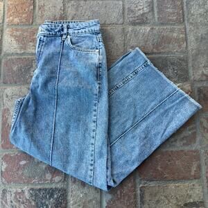 MNG Cropped Jeans Seam Front Wide Leg SIze 8